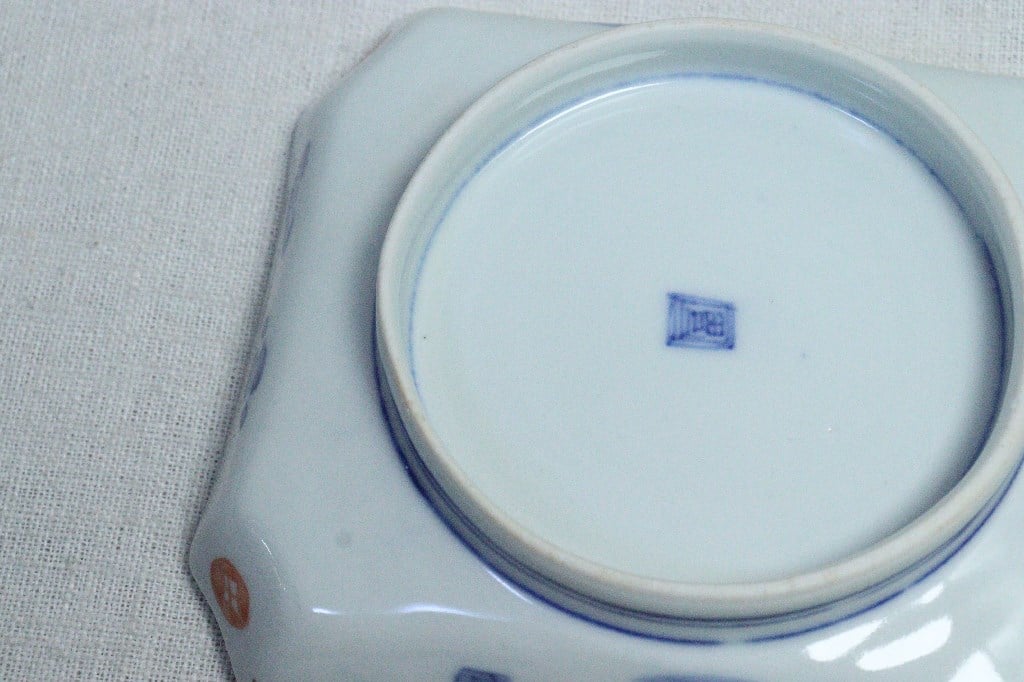 最終値下げ骨董梅図角皿