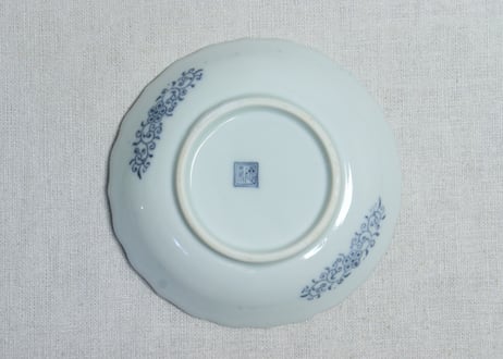 大正～昭和戦前ゴム判山水図小皿