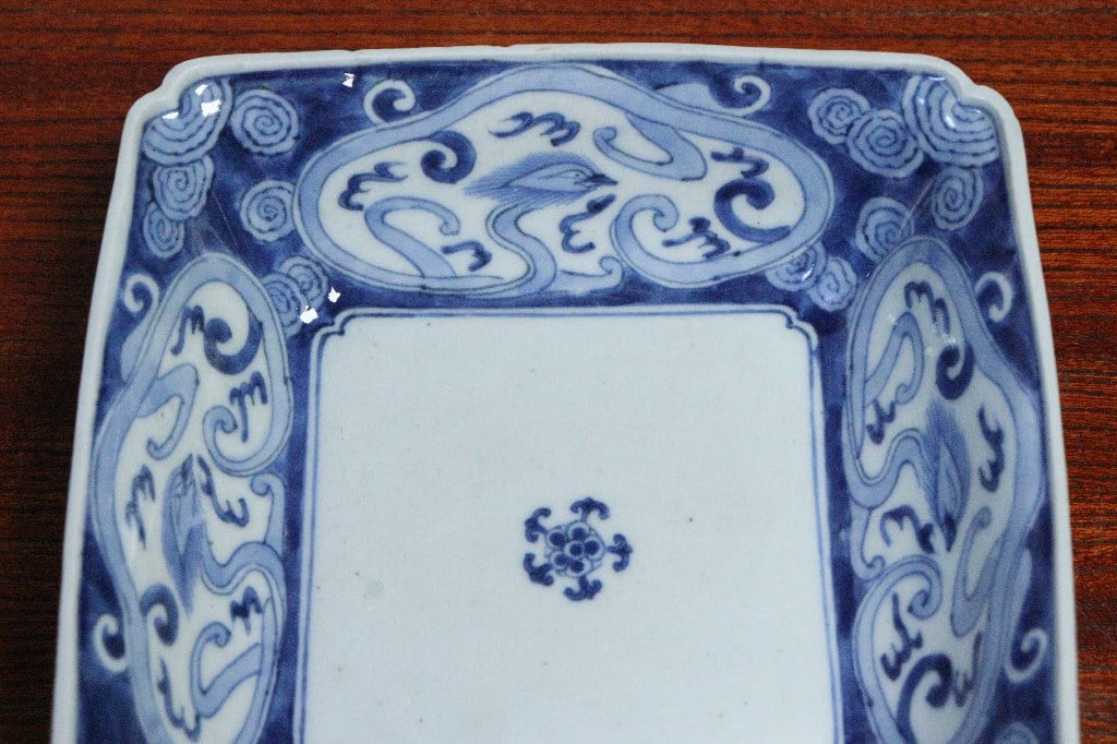 江戸中期染付団龍図角なます皿➁ | 吉祥寺PukuPuku