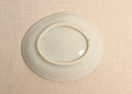 明治後期～大正染付鮎図貝型皿