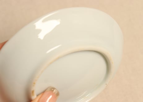 明治後期～大正染付鮎図貝型皿