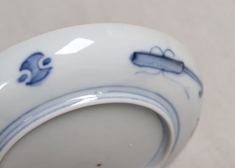 明治前期色絵菊と松図６寸皿