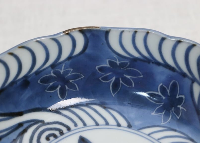 江戸幕末染付流水に紅葉図なます皿 トリアシ | 吉祥寺PukuPuku