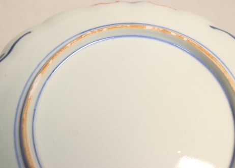 明治前期色絵菊と梅図7寸皿①