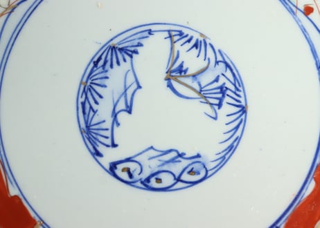 大正～昭和戦前色絵草花図7寸皿①