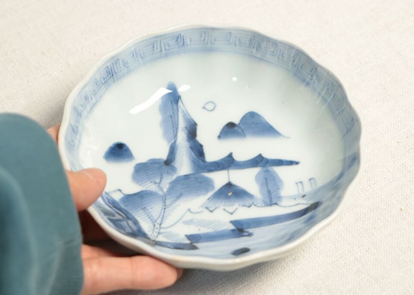早い者勝ち‼️値下げ限界‼️豆皿 南京染付新渡品 江戸後期 山水染付 9