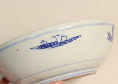 明治後期～大正銅判獅子牡丹図うどん鉢　少かたつき