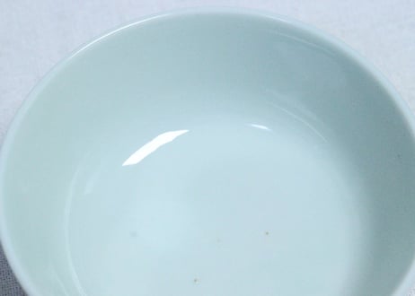明治後期～大正染付山水に芭蕉図蒸茶碗