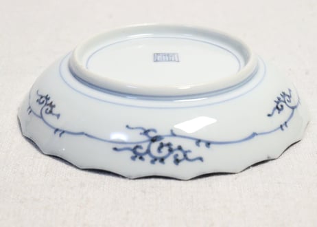 江戸後期染付鳳凰と桜図小皿
