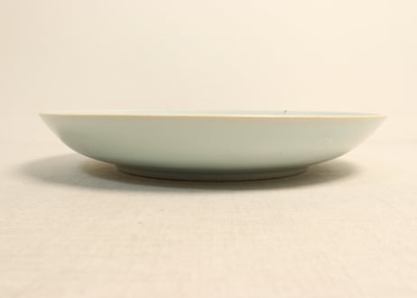 江戸後期染付流水に菊図9寸皿②フリモノ,少甘手