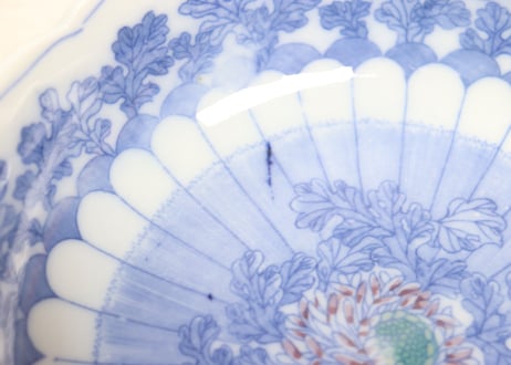 明治後期～大正銅判菊図大なます皿