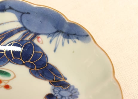 江戸後期色絵秋海棠図なます皿①