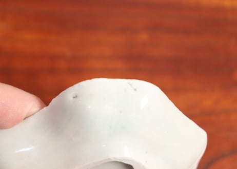 江戸中期紙刷古印判稲束柄糸巻型小皿➃ 高台ホツ