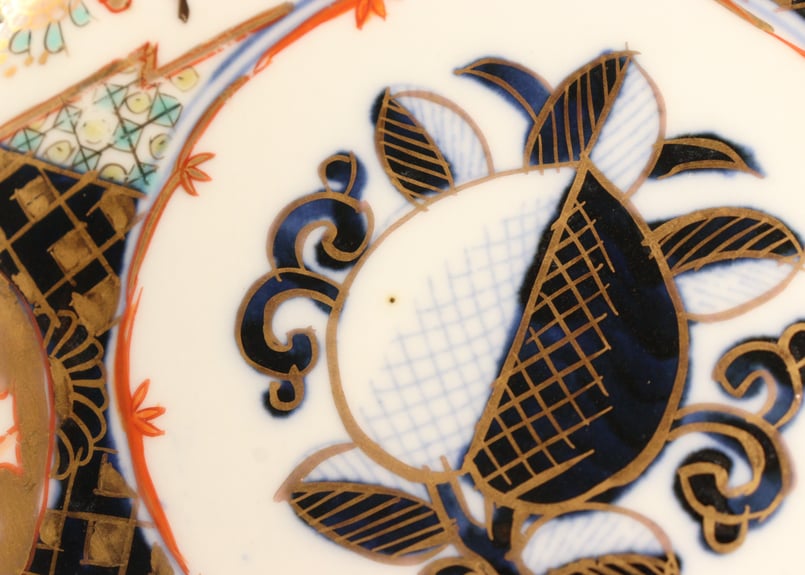 183 優品 九谷焼 色絵 なます皿５客無傷 万年青おもと茄子図 江戸明治時代 183 優品 九谷焼 色絵 なます皿5客無傷 万年青おもと茄子図