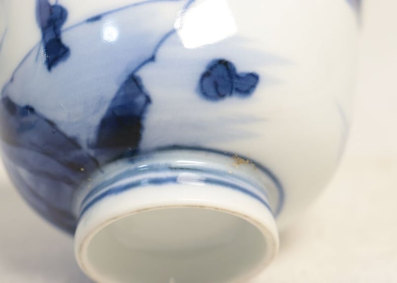 染付大缽。昭和時代。戰前。山水文。美品。舊家藏出。古美術。骨董品。 染付大缽。昭和時代。戰前。山水文。美品。舊家藏出。