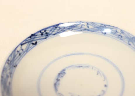 明治前期染付桜図飯茶碗①