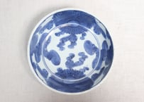 江戸中期染付菊図なます皿①甘手,小ホツ