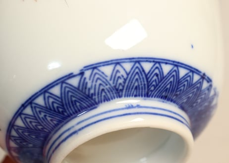 明治後期～大正色絵牡丹図蒸茶碗