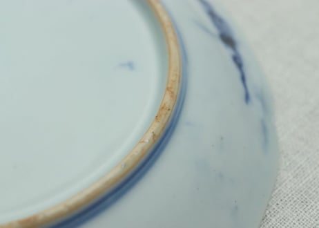 明治前期染付山水図6寸皿