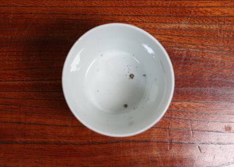 江戸中期染付氷裂に撫子図猪口①フリモノ