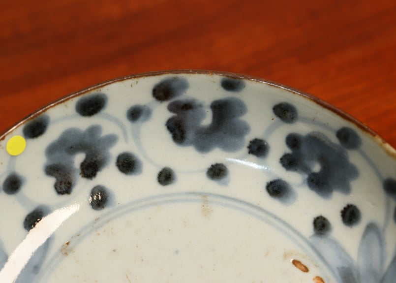 江戸中期染付花と唐草図くらわんかなます皿②ホツ | 吉祥寺PukuPuku