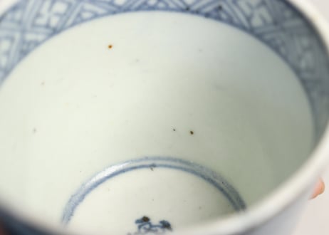 江戸後期染付鼓図大猪口 ノミホツ