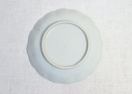 江戸幕末染付網干図小皿
