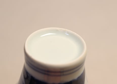 江戸後期染付草花図窓絵広東型小向付 5客組