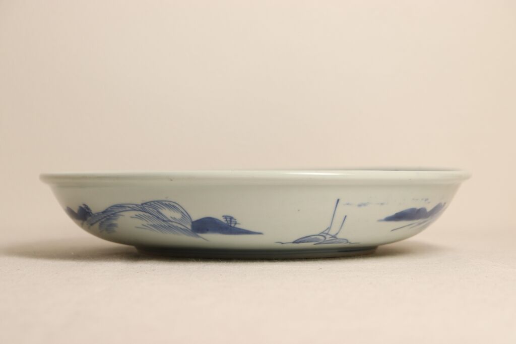 江戸幕末染付竹林雀と山水図尺皿 | 吉祥寺PukuPuku