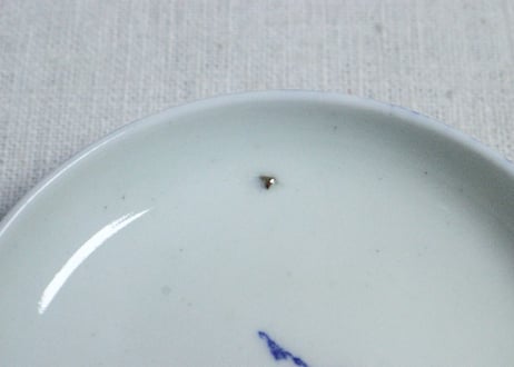 明治後期～大正銅判微塵唐草図蓋茶碗 少甘手