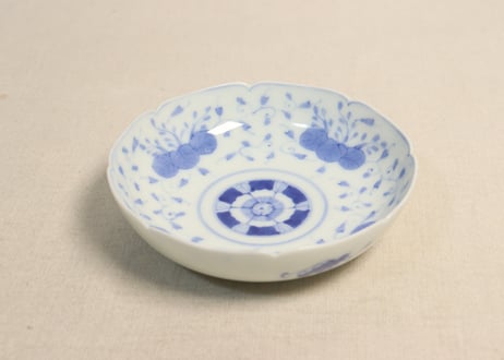 明治後期~大正染付桐と唐草図なます皿