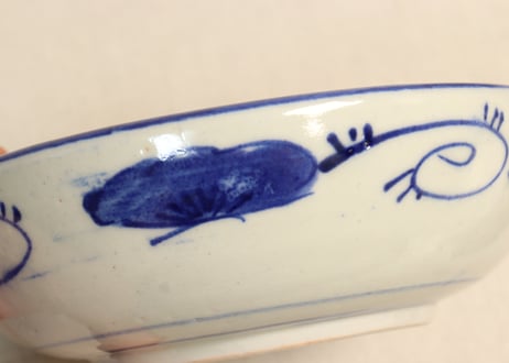 明治前期染付山水図うどん鉢