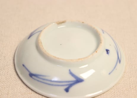 江戸中期染付柳図豆皿