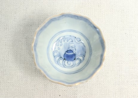 明治前期色絵鶴と松竹梅図通り物小向付