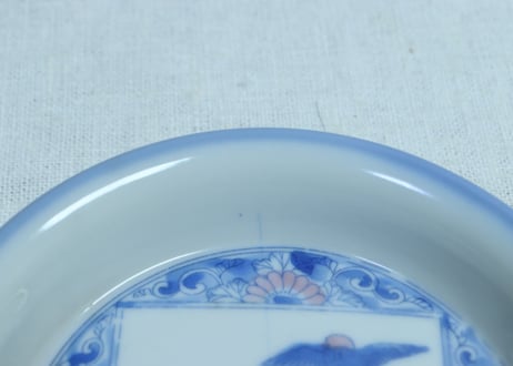 明治後期～大正銅判菊と鳥三羽図小皿
