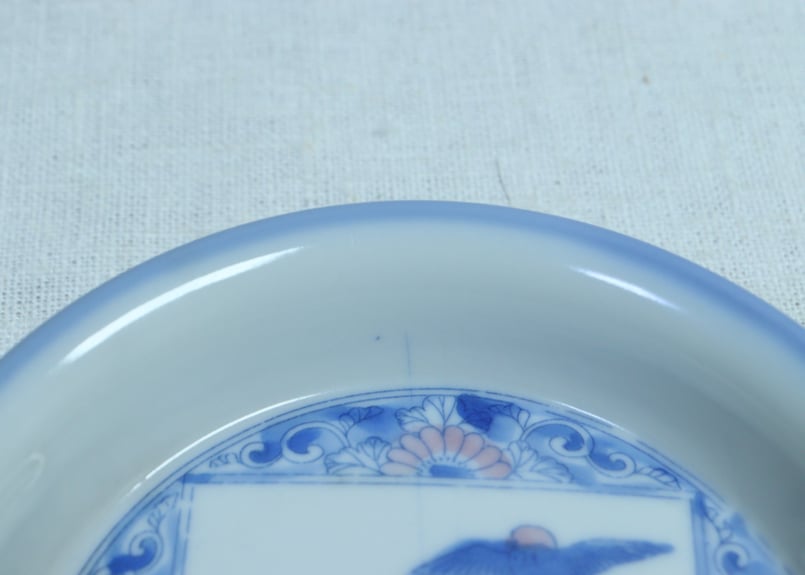 明治後期～大正銅判菊と鳥三羽図小皿 | 吉祥寺PukuPuku