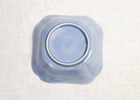 江戸中期瑠璃釉色絵人参と草花図角なます皿５客組 １客あたり傷