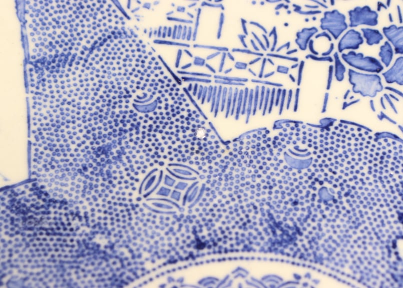 明治後期～大正紙刷牡丹図9寸皿 | 吉祥寺PukuPuku