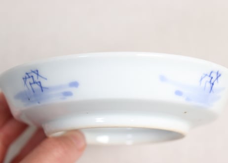 明治前期染付葵図縁立ち小皿