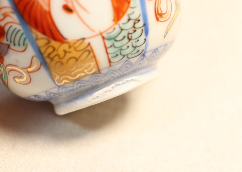 明治後期～大正色絵銅判鶴丸と牡丹図向付 | 吉祥寺PukuPuku