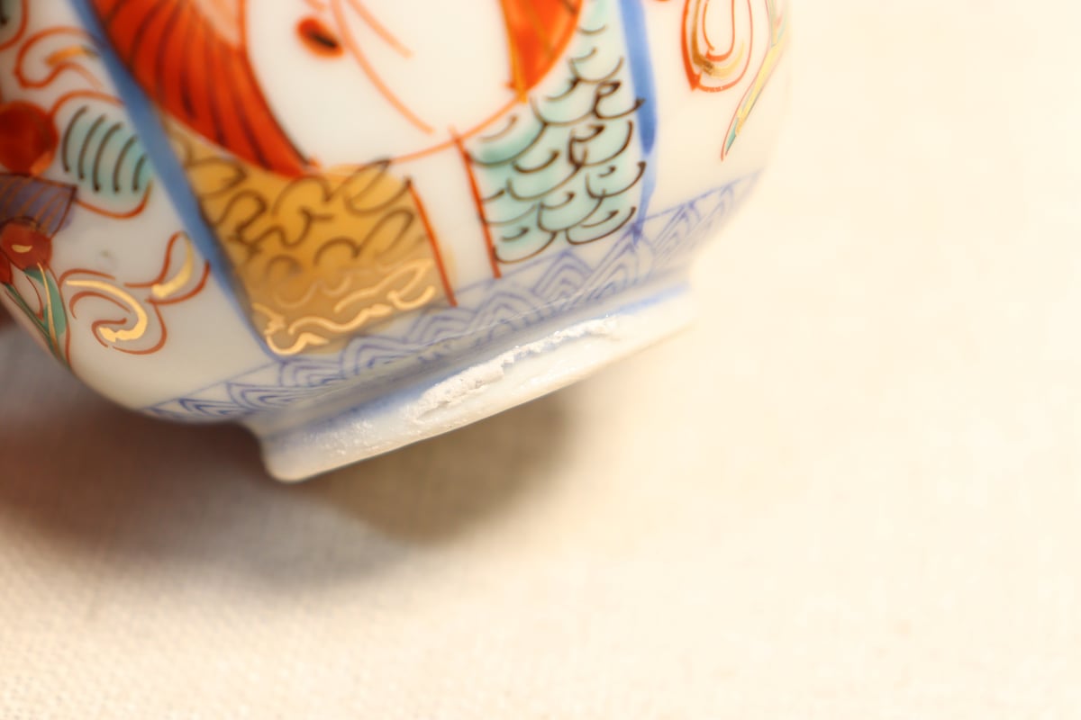 明治後期～大正色絵銅判鶴丸と牡丹図向付 | 吉祥寺PukuPuku