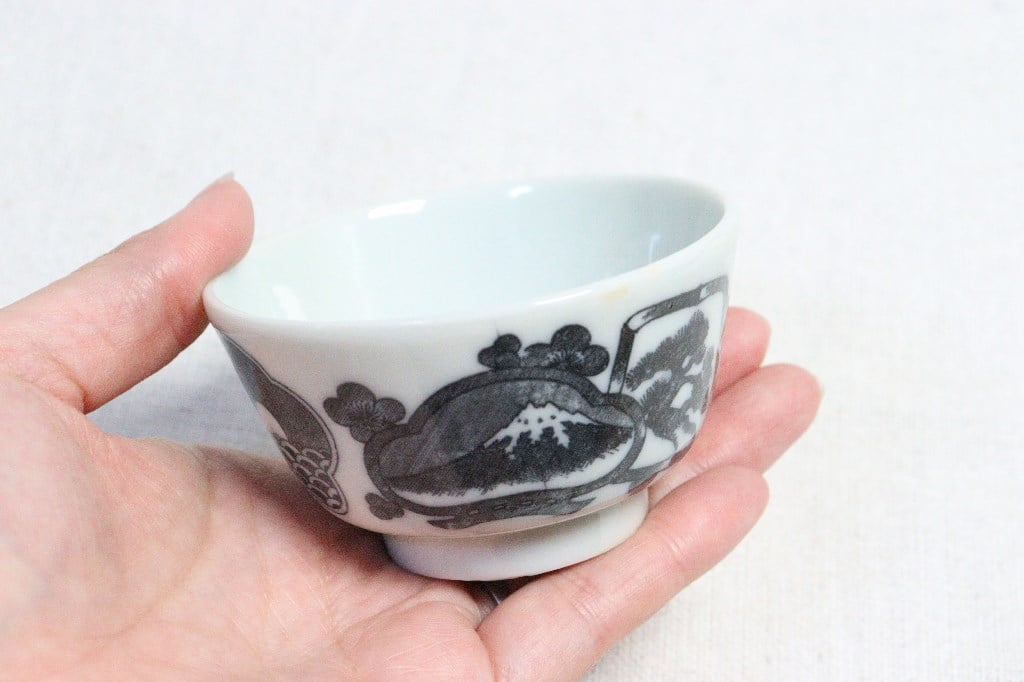 明治　湯呑み　型紙摺　印判 明治 湯呑み 型紙摺 印判