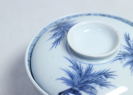 江戸後期稲束図蓋茶碗