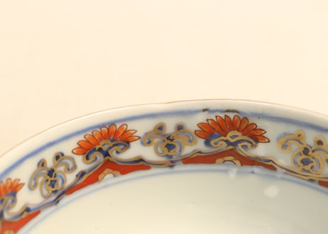 明治前期色絵龍と宝珠に人物通り物蒸茶碗 身のみ