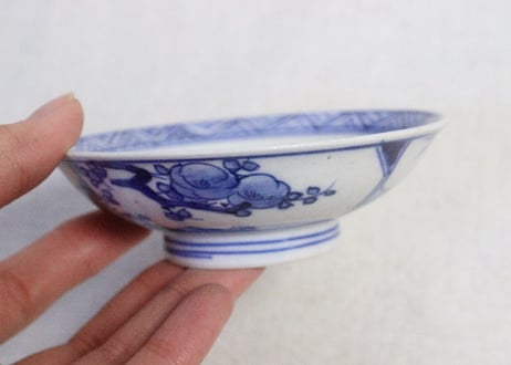 明治前期染付松竹梅図飯茶碗