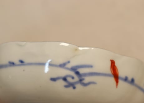明治前期色絵流水に桔梗と宝図なます皿