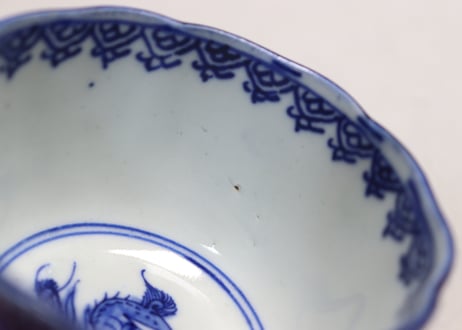 明治前期染付蛸唐草図向付