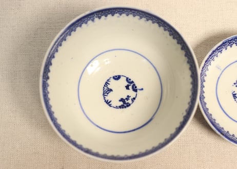 明治前期紙刷鳳凰図飯茶碗