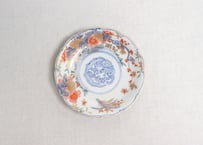 明治前期色絵龍と四君子図小皿