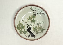 明治後期～大正犬山焼桜と紅葉図小皿①鮮やか